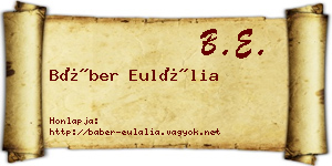 Báber Eulália névjegykártya
